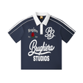BRUGHIERA STUDIOS Contrast Collar Short-Sleeve Polo Shirt