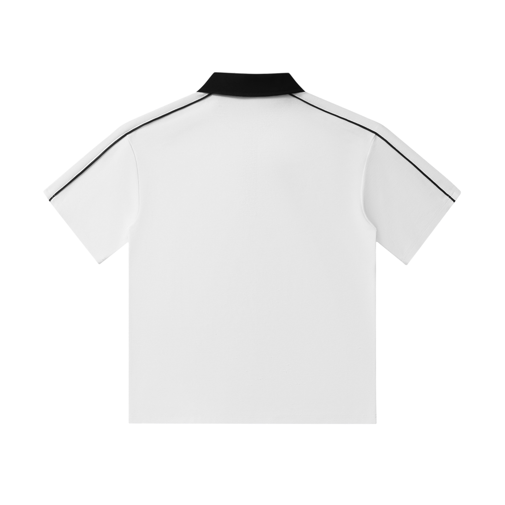 BRUGHIERA STUDIOS Contrast Collar Short-Sleeve Polo Shirt