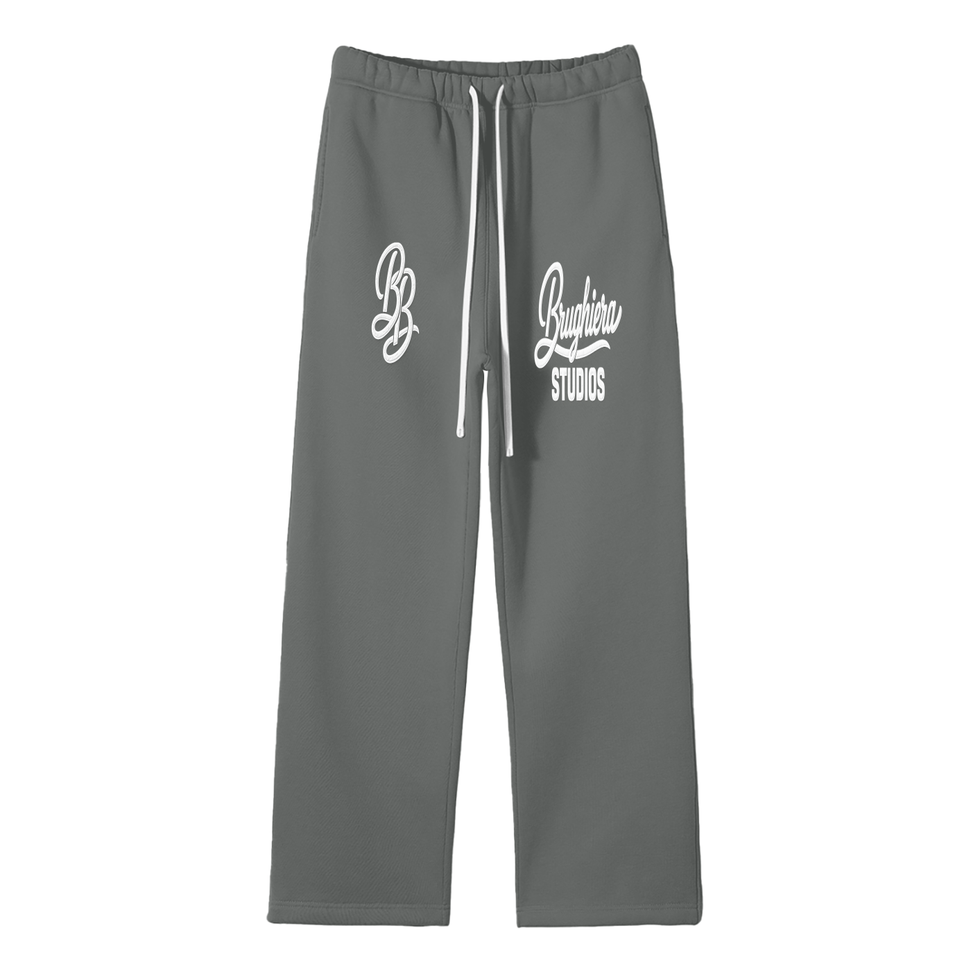 STUDIO Unisex Solid Color Fleece Straight Leg Pants