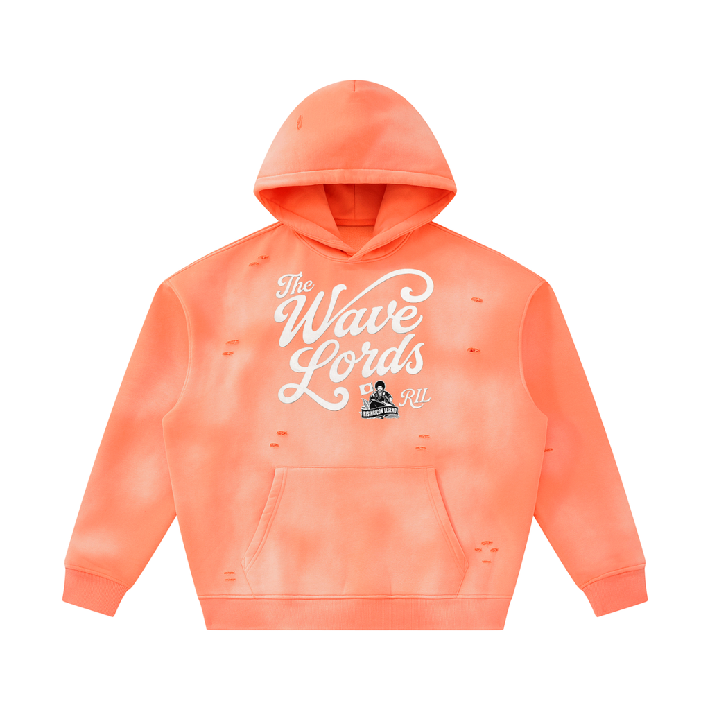WAVE LORDS Sunfade Frayed Fleece Hoodie