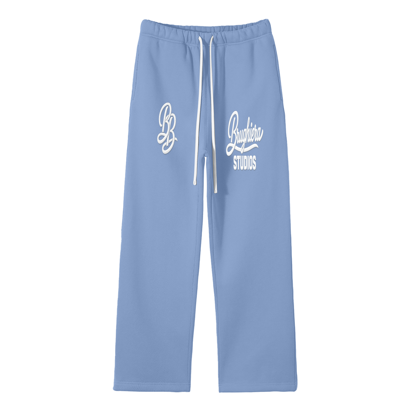STUDIO Unisex Solid Color Fleece Straight Leg Pants