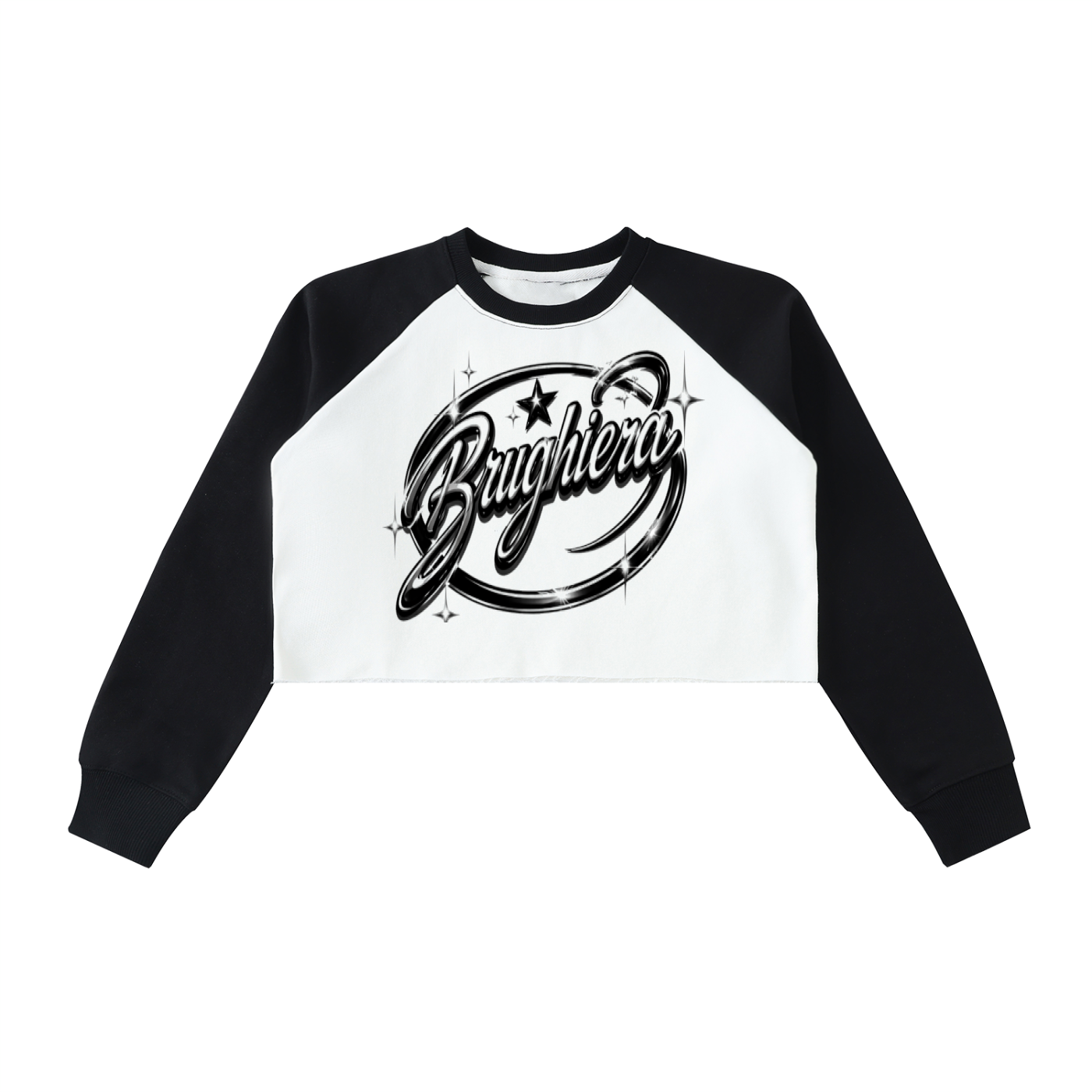 WOMEN Raw-Hem Color-Block Raglan Crop Sweatshirt