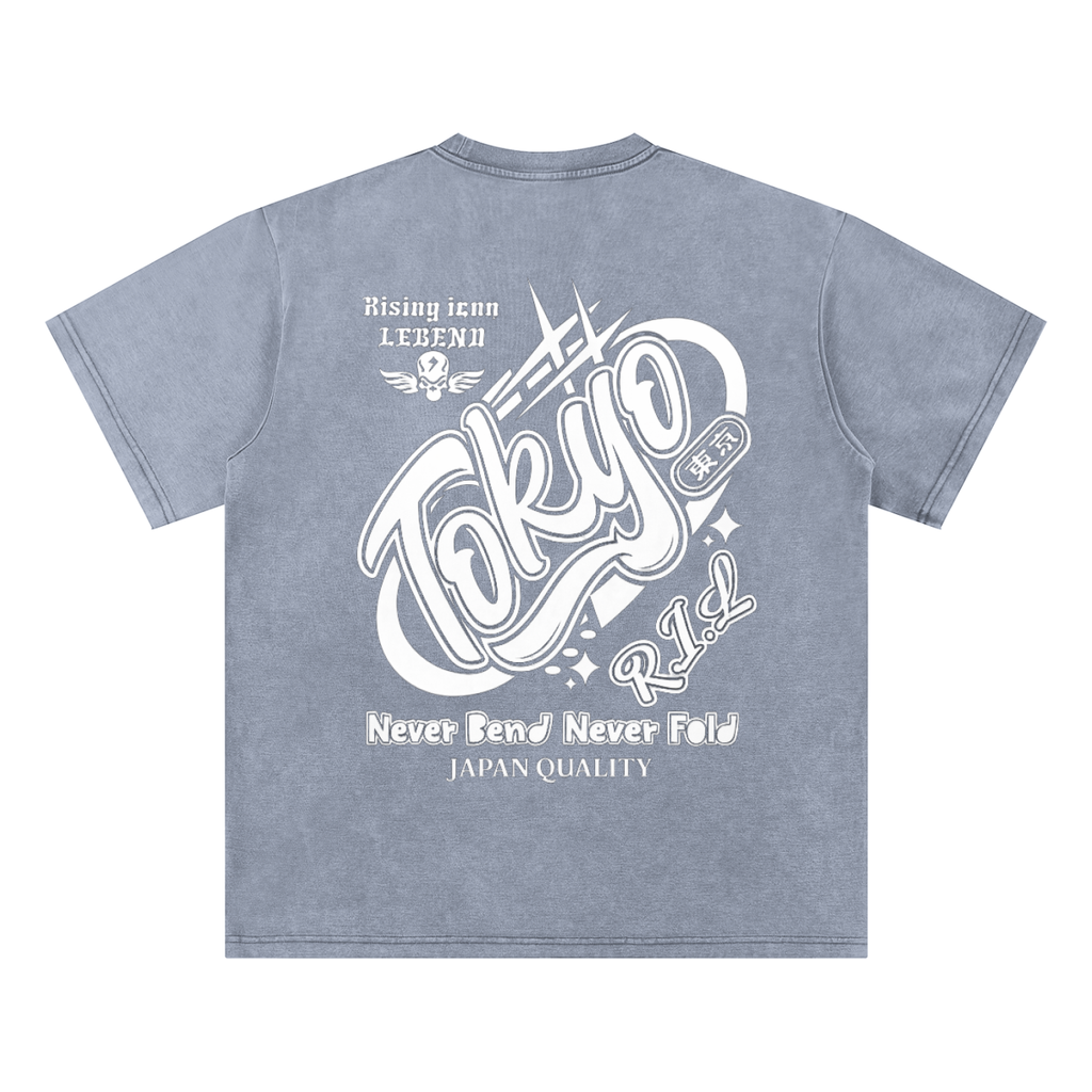 SAMURAI REBEL STAPLE Bamboo Slub Snow Washed T-Shirt