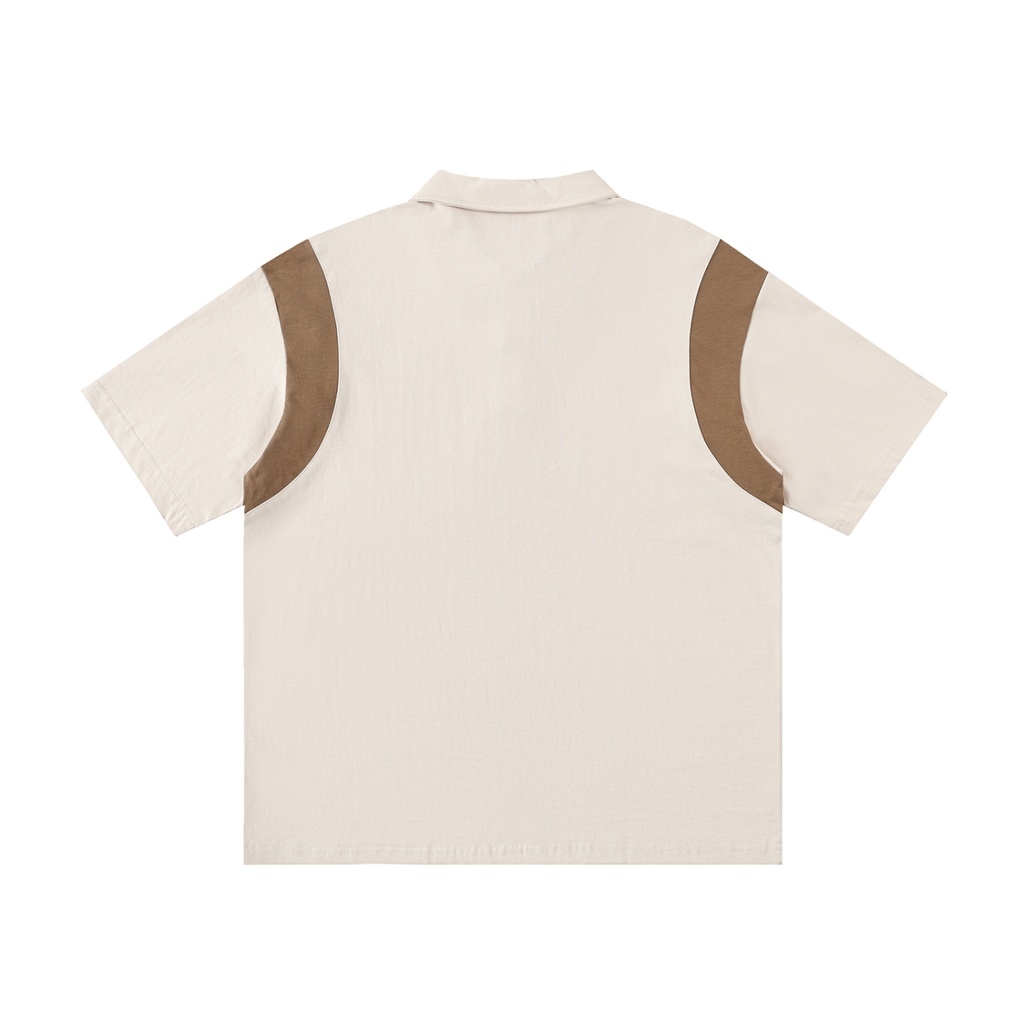 STUDIOS Contrast Panel Cotton Polo Shirt