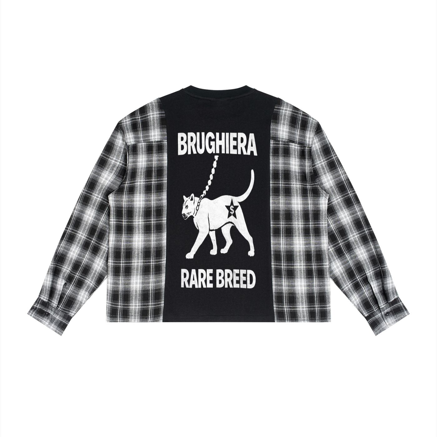 BB Unisex Plaid Panel Long Sleeve T-Shirt