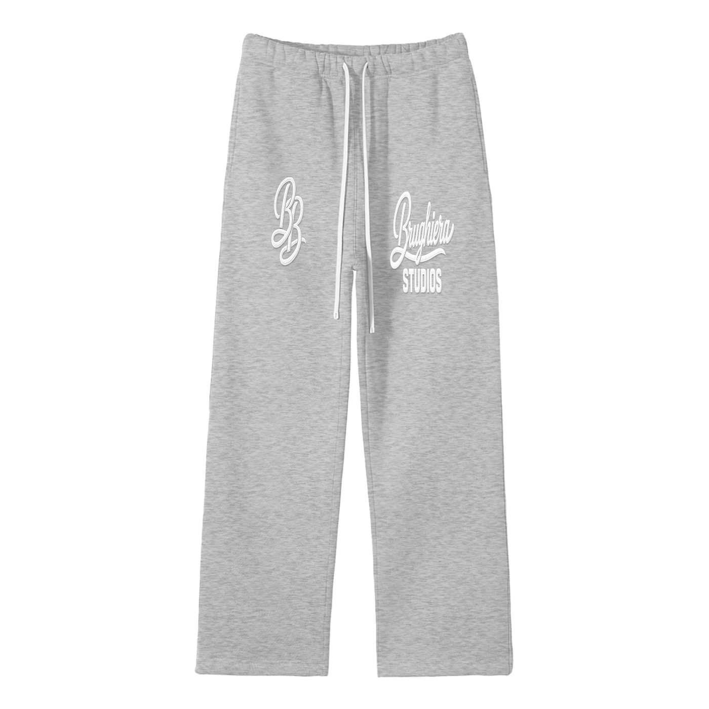 STUDIO Unisex Solid Color Fleece Straight Leg Pants