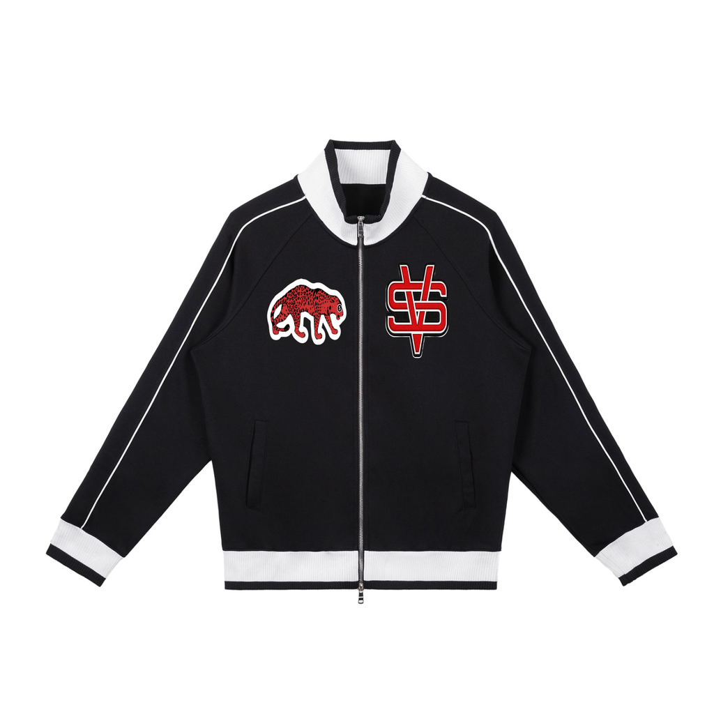 UNISEX Color Block Raglan Sleeve Zip Track Jacket