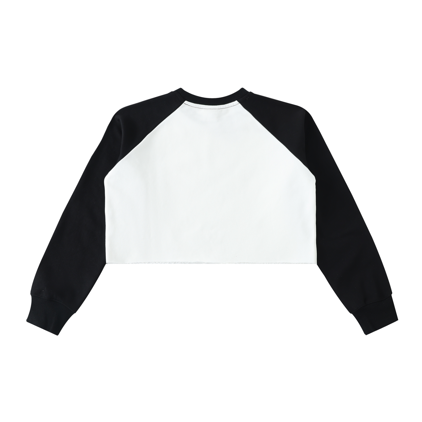 WOMEN Raw-Hem Color-Block Raglan Crop Sweatshirt