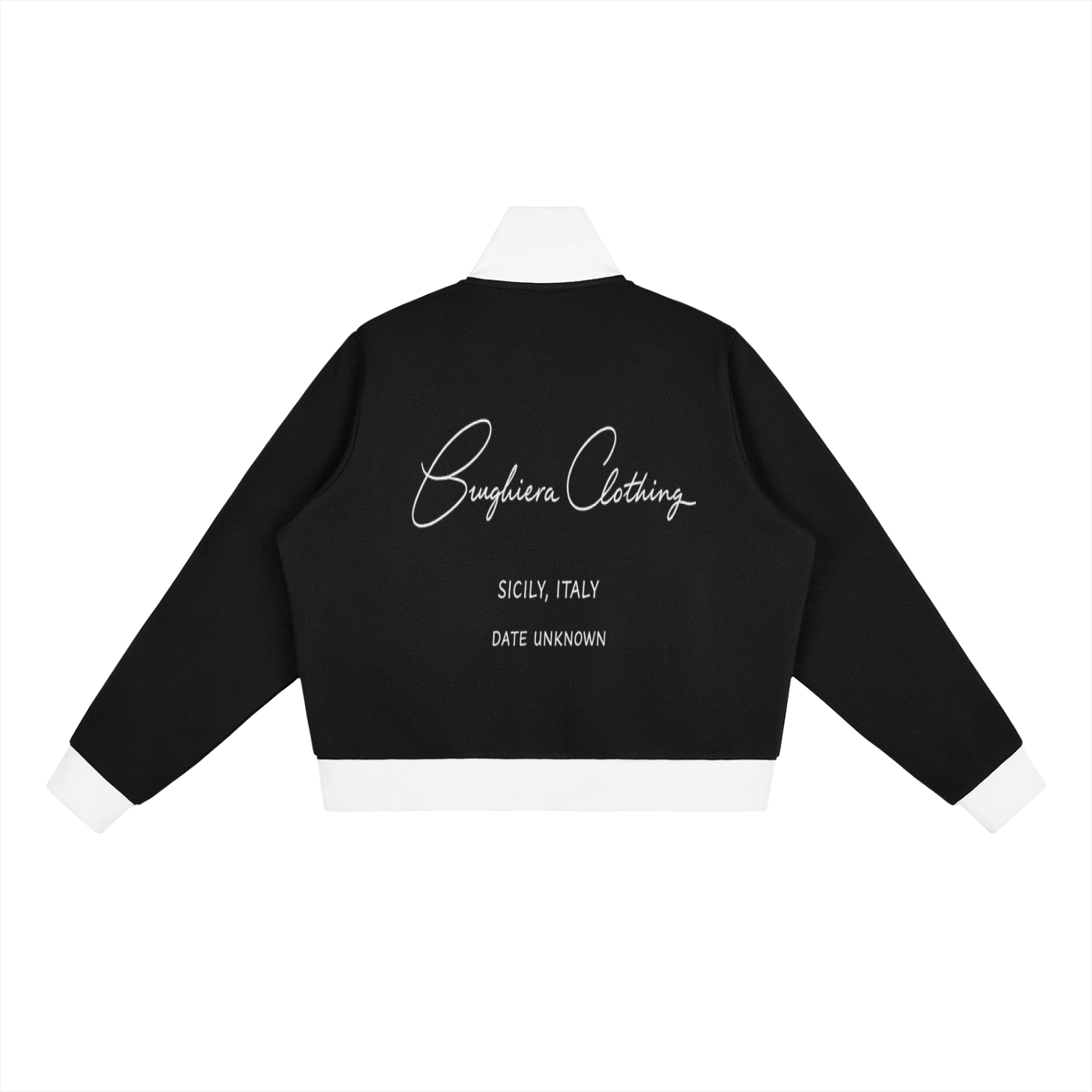 WOMEN EXCLUSIVE Contrast Side Stripe Fleece Cropped Track Jacket