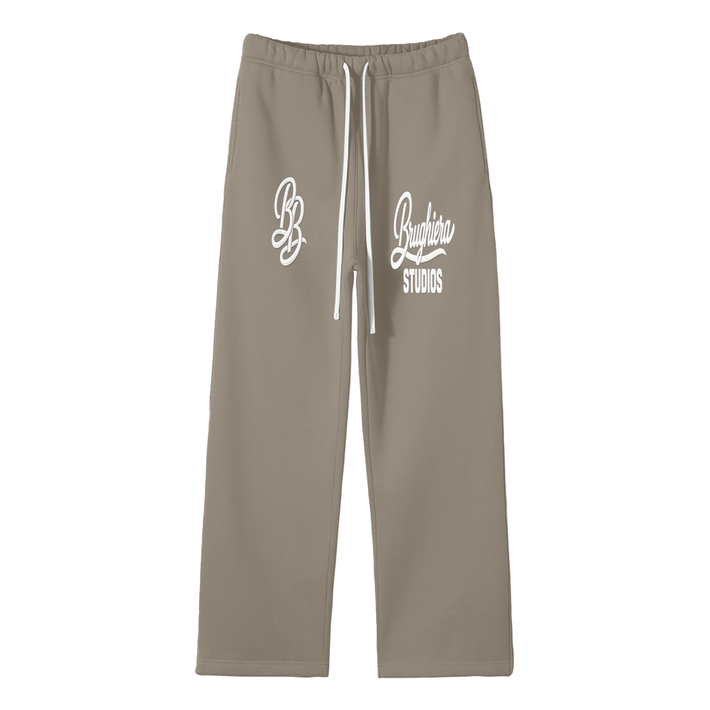 STUDIO Unisex Solid Color Fleece Straight Leg Pants
