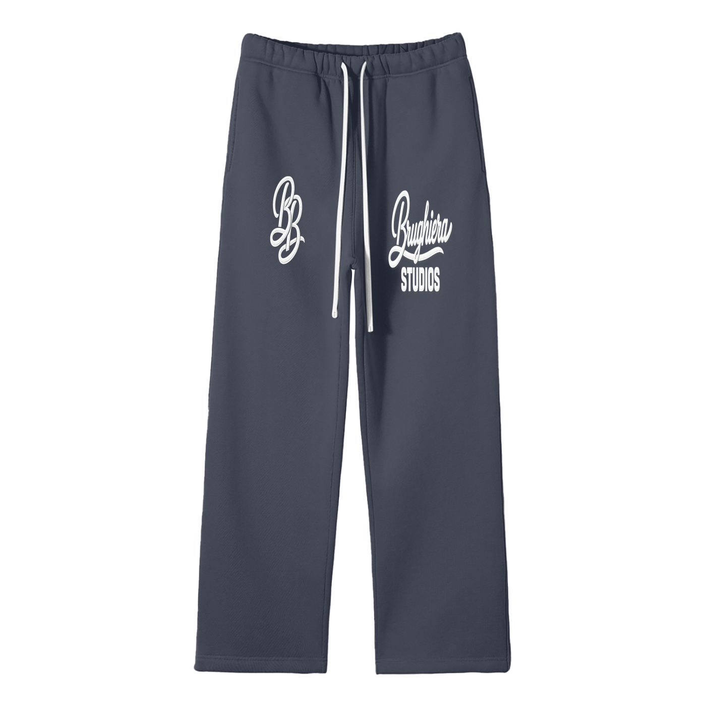 STUDIO Unisex Solid Color Fleece Straight Leg Pants