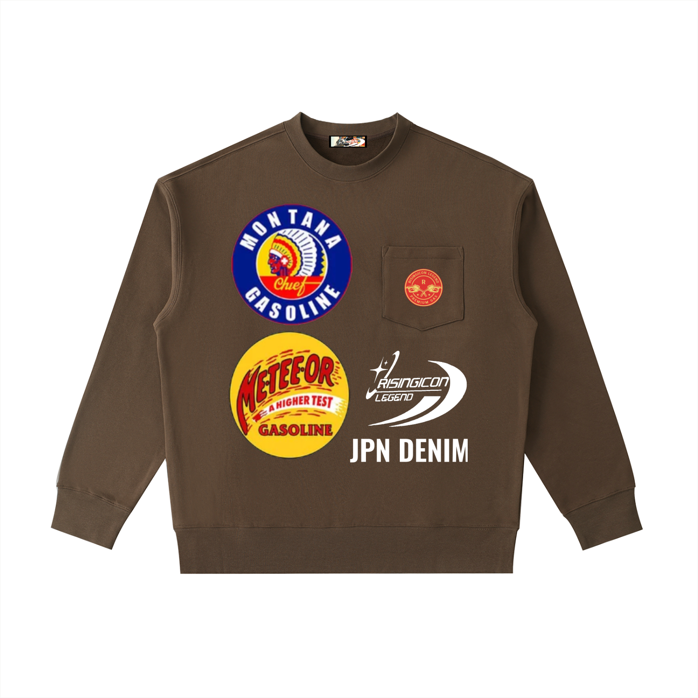 PREMIUM OCTANE Patch Pocket Crewneck Sweatshirt