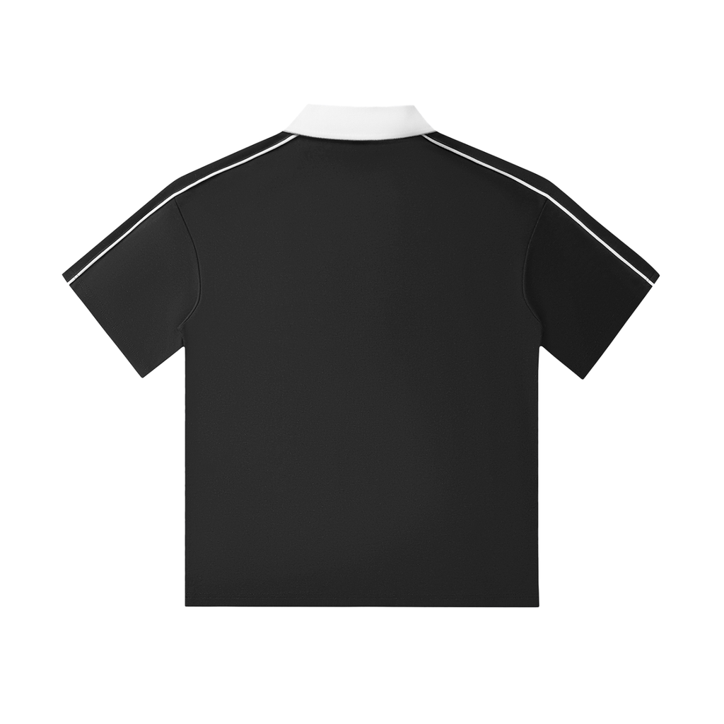 BRUGHIERA STUDIOS Contrast Collar Short-Sleeve Polo Shirt
