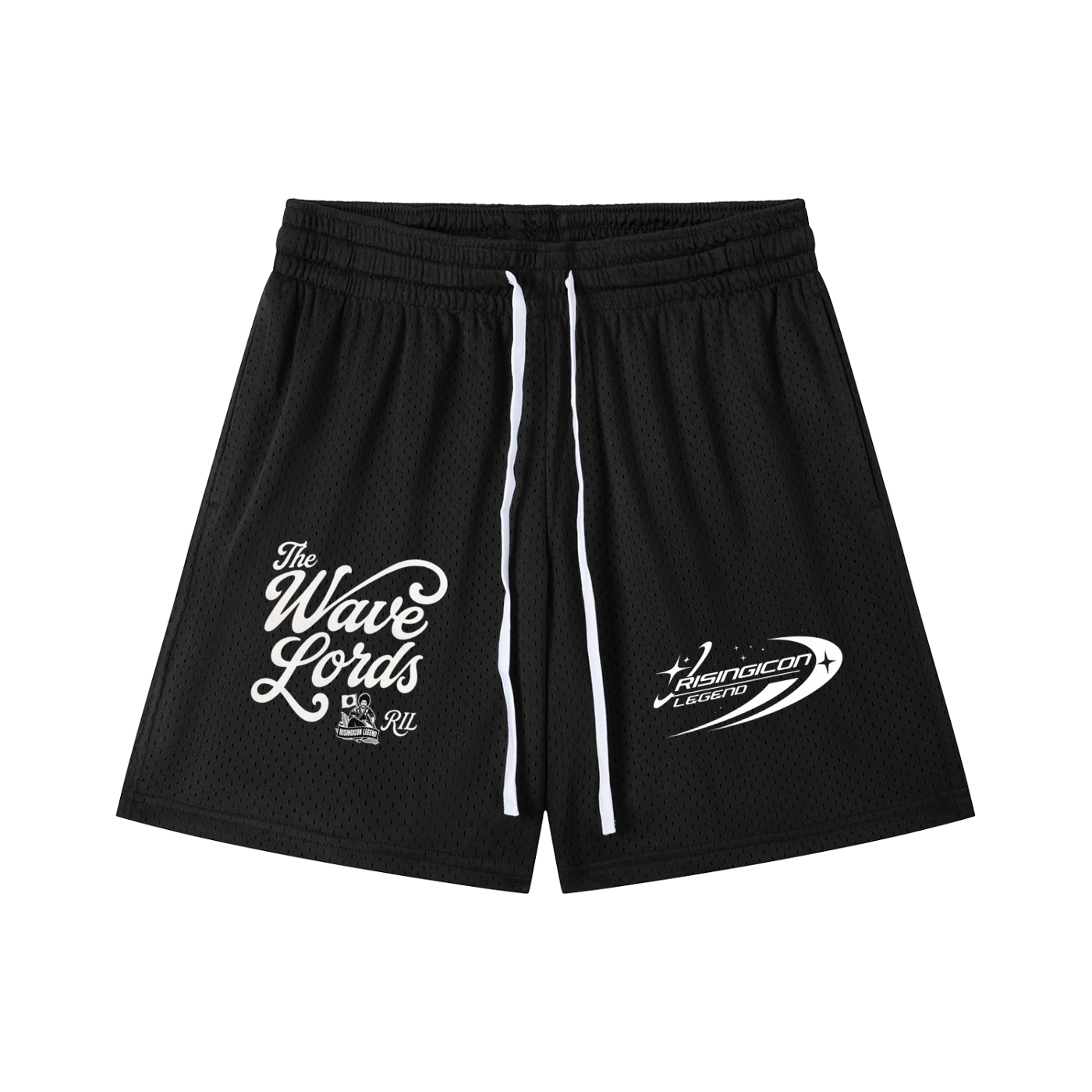 WAVE LORDS Mesh Drawstring Shorts