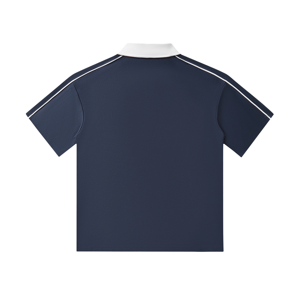 BRUGHIERA STUDIOS Contrast Collar Short-Sleeve Polo Shirt