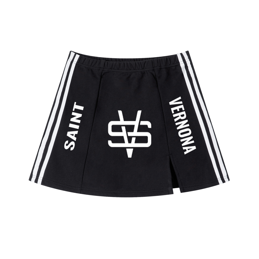 WOMEN Contrast Side Stripe Slit Skirt