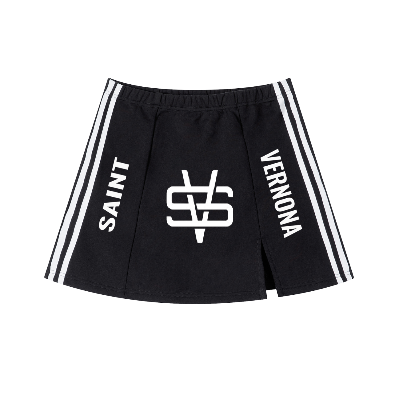 WOMEN Contrast Side Stripe Slit Skirt