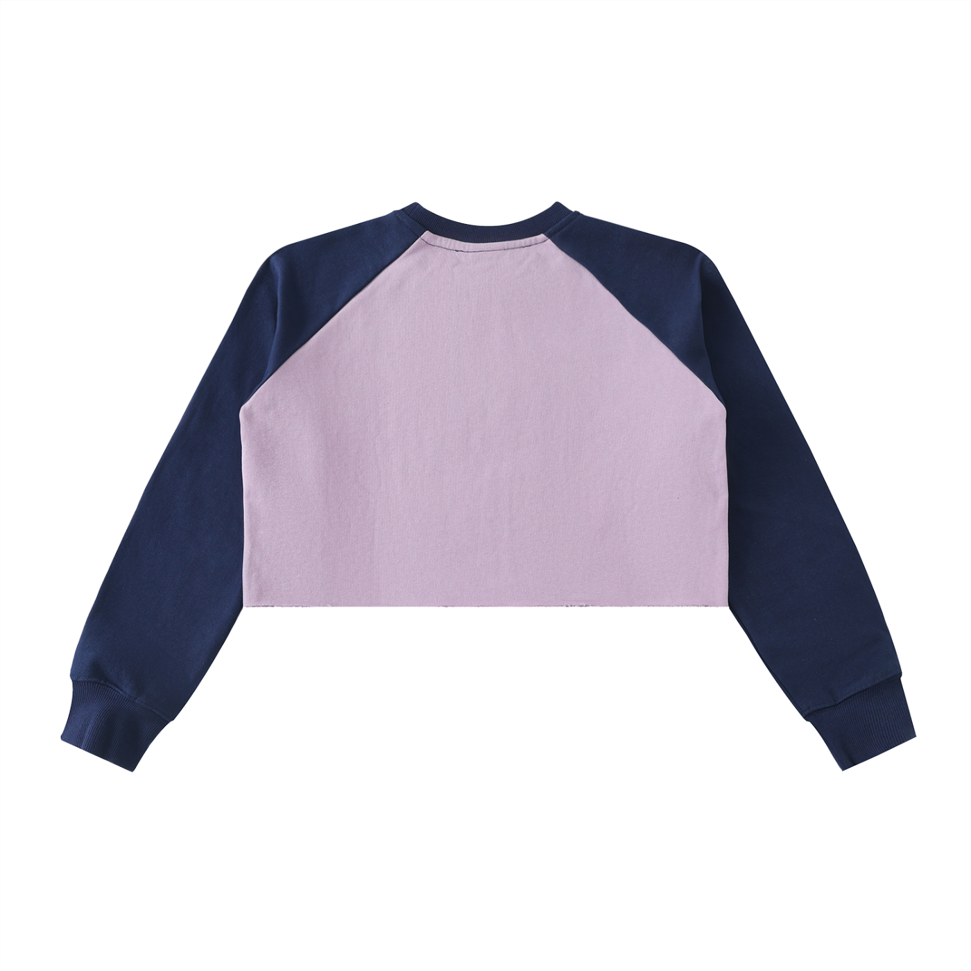 WOMEN Raw-Hem Color-Block Raglan Crop Sweatshirt