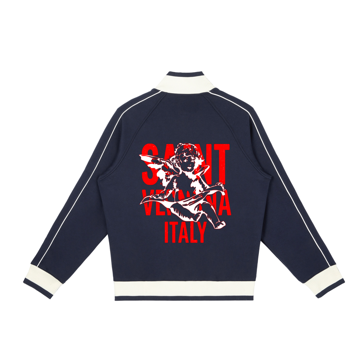 UNISEX Color Block Raglan Sleeve Zip Track Jacket