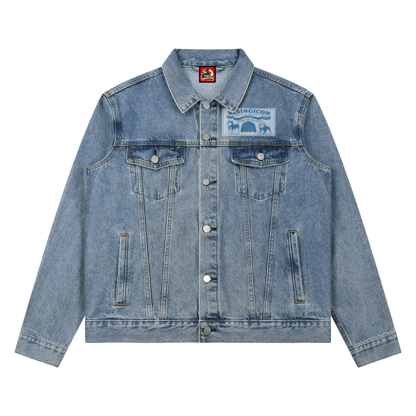 PREMIUM DENIM Unisex Vintage Wash Denim Jacket