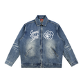 Vintage Wash Zip Up Denim Jacket