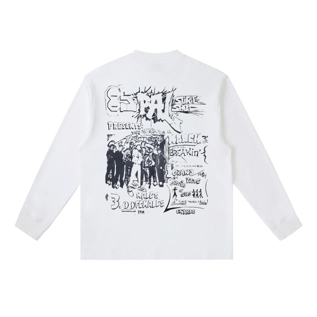 HIP HOP HOMAGE Crewneck Long-Sleeve T-Shirt