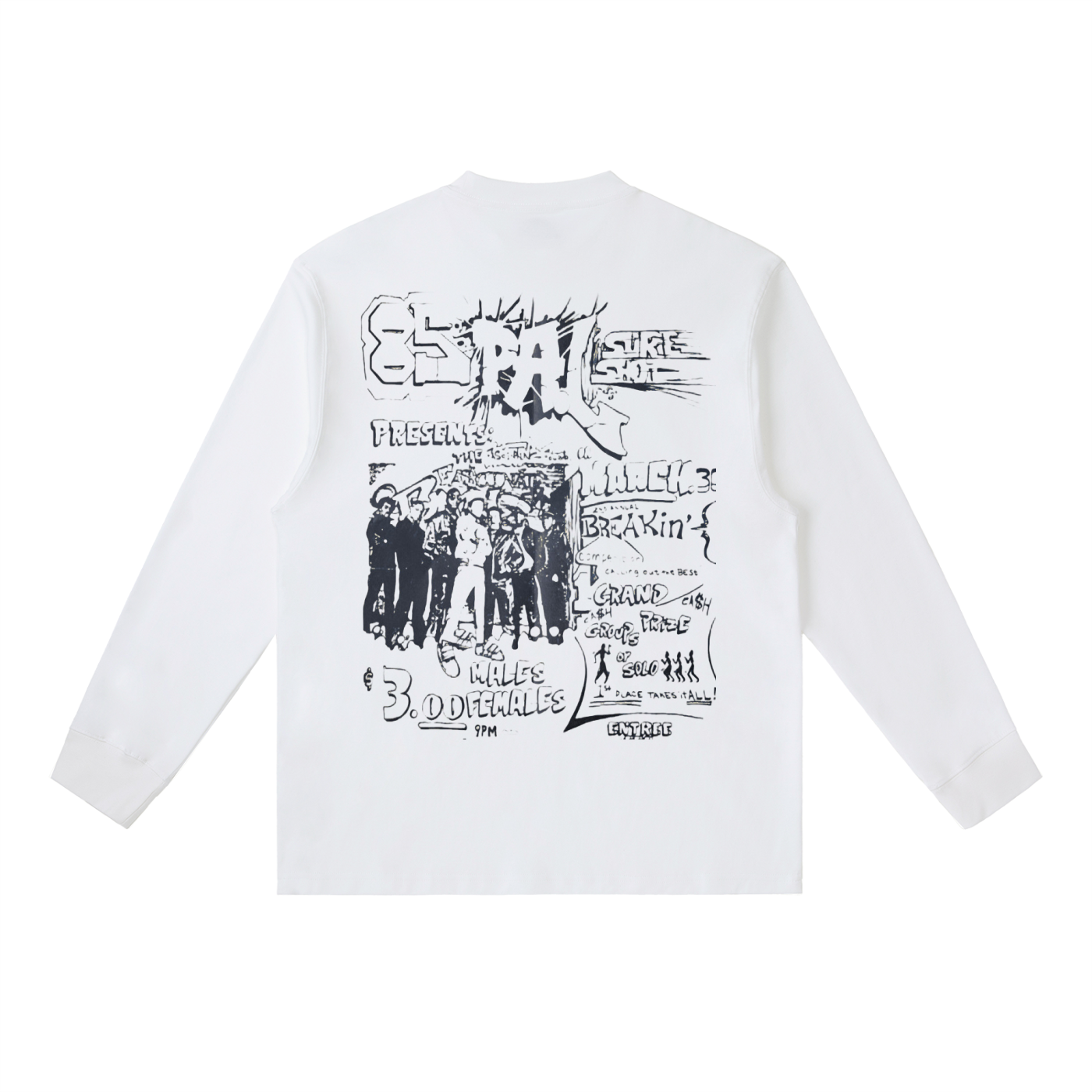 HIP HOP HOMAGE Crewneck Long-Sleeve T-Shirt