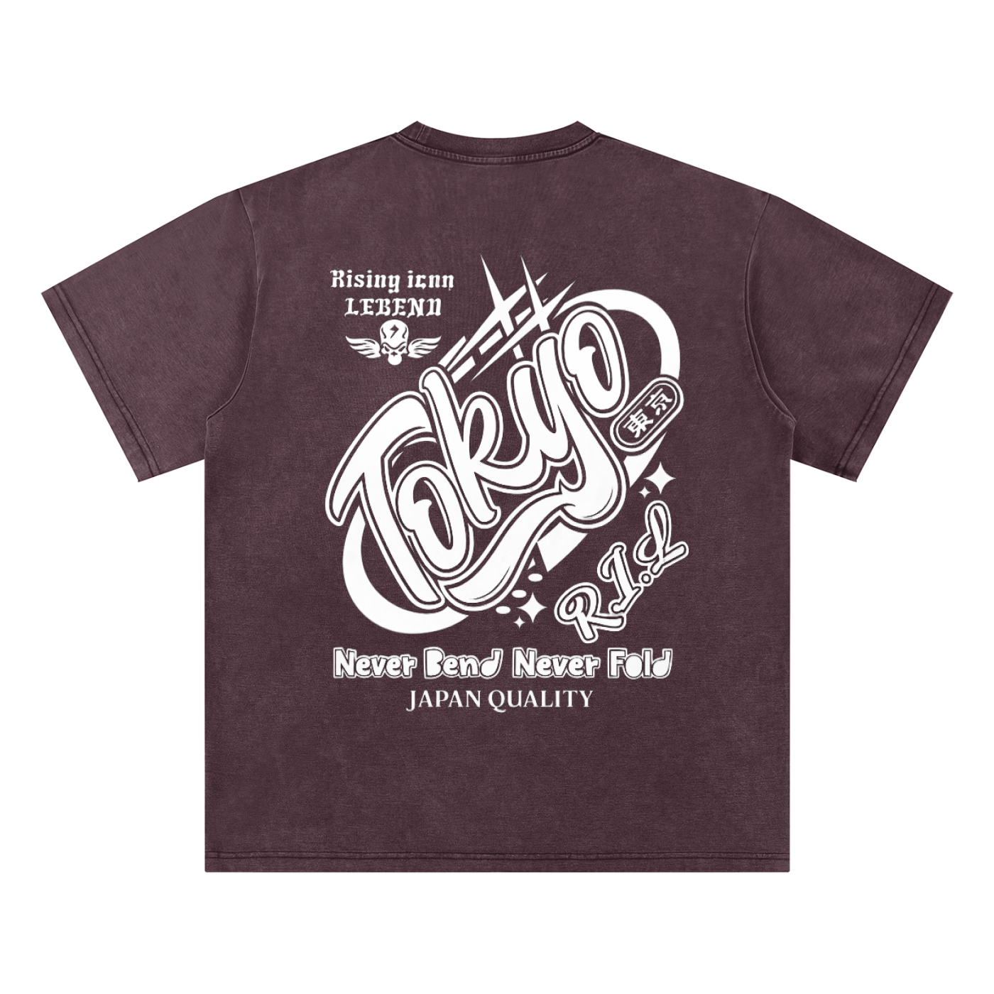 SAMURAI REBEL STAPLE Bamboo Slub Snow Washed T-Shirt