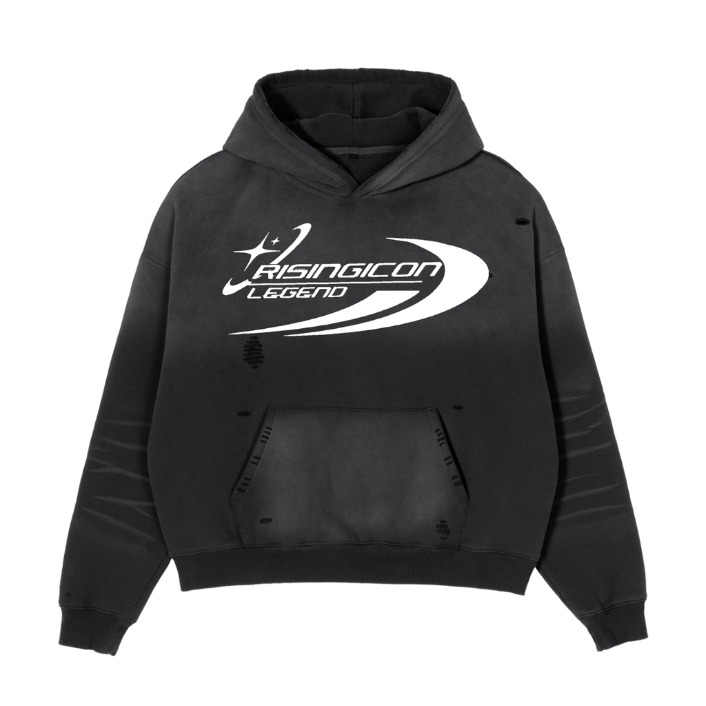 Frayed Sunfade Boxy Fleece Hoodie