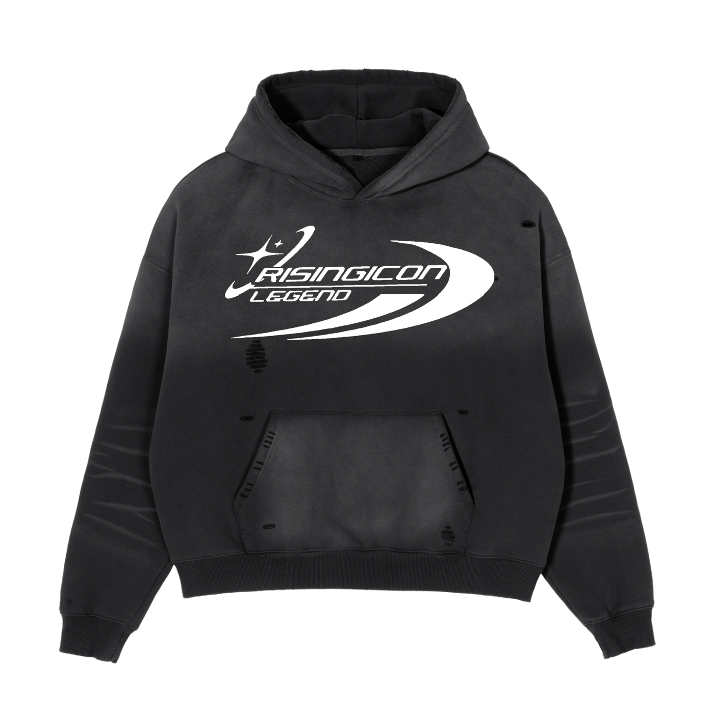 Frayed Sunfade Boxy Fleece Hoodie