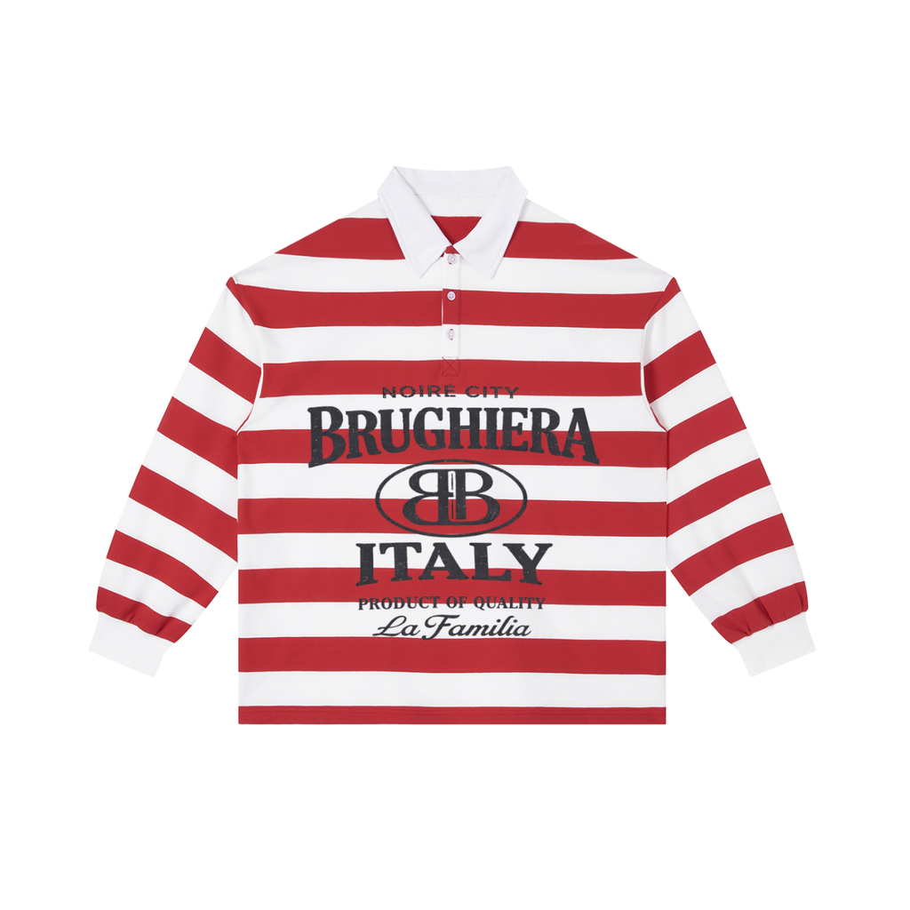 NOIRE Color Block Stripe Polo Shirt