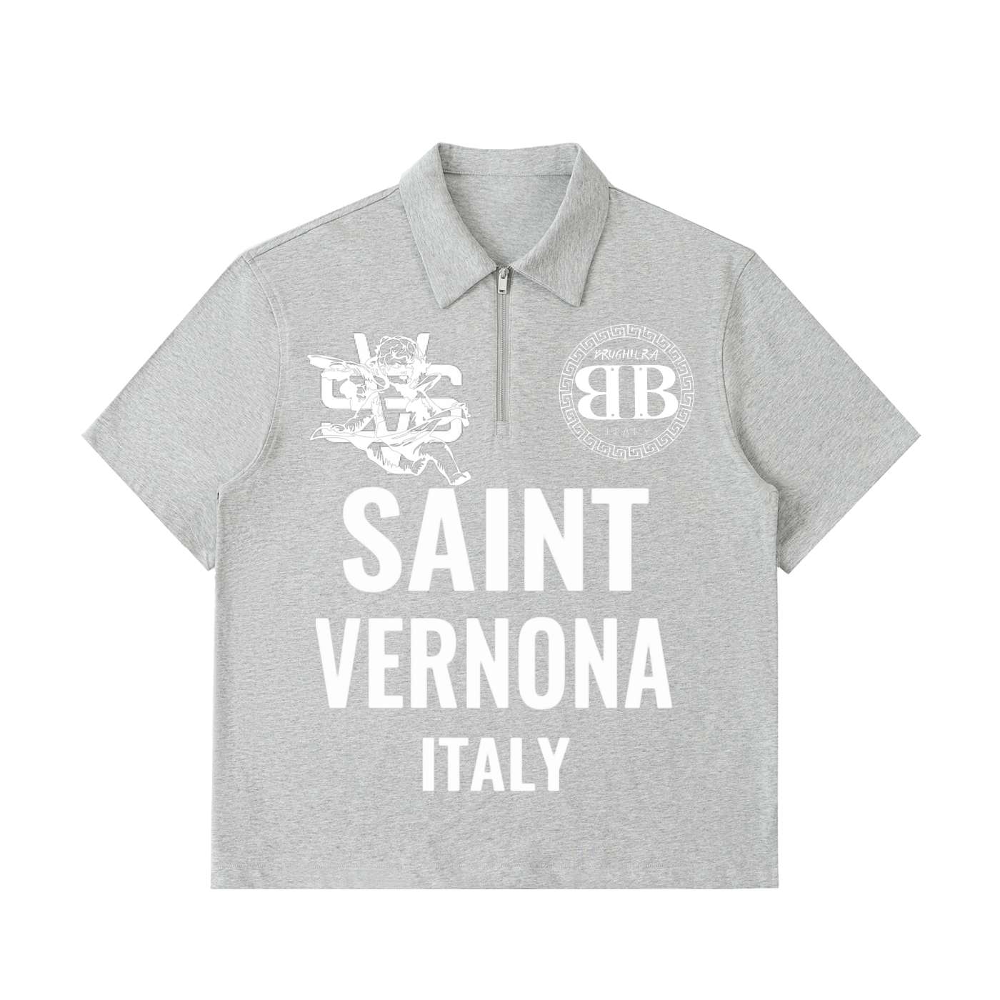 SAINT VERNONA Half-Zip Cotton Polo Shirt