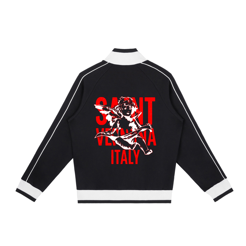 UNISEX Color Block Raglan Sleeve Zip Track Jacket