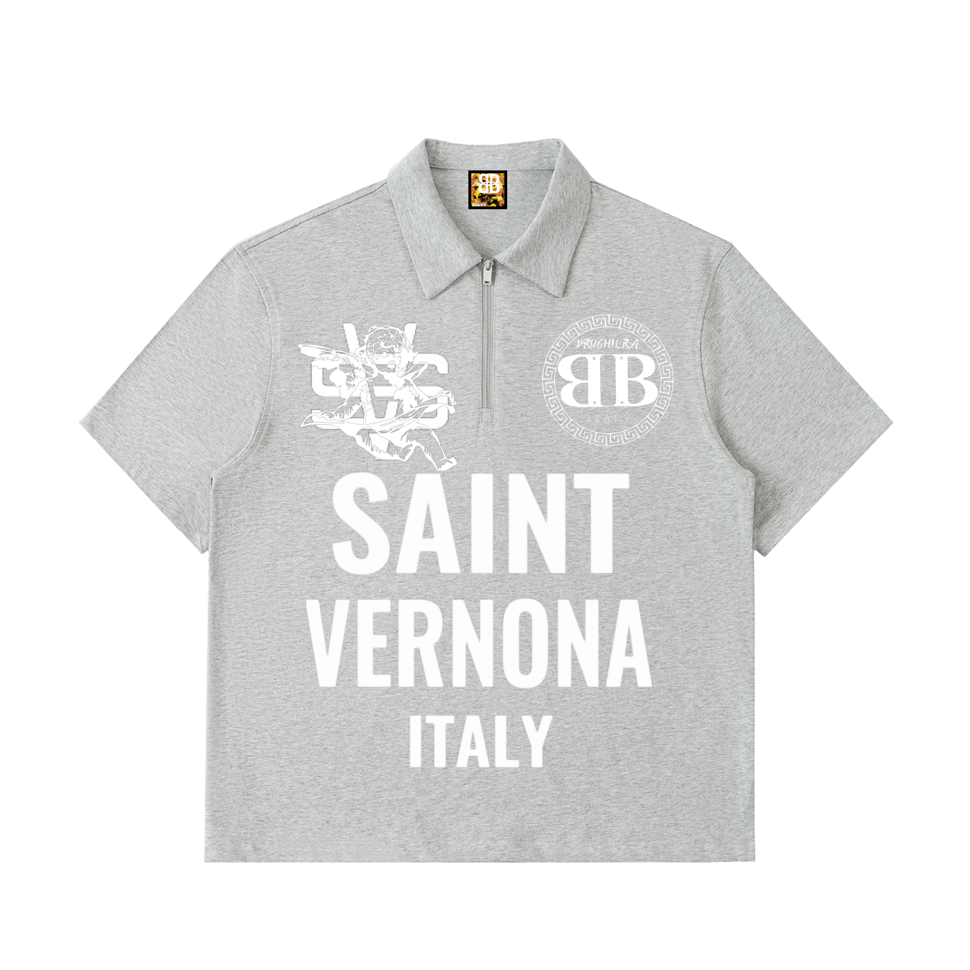 SAINT VERNONA Half-Zip Cotton Polo Shirt