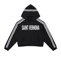 WOMEN Contrast Side Stripe Cropped Hoodie