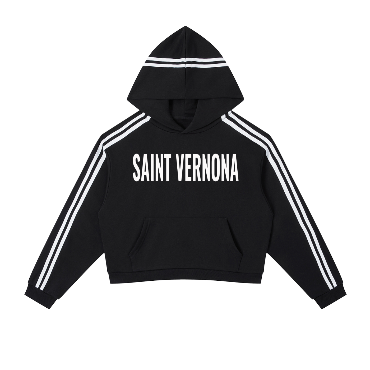 WOMEN Contrast Side Stripe Cropped Hoodie