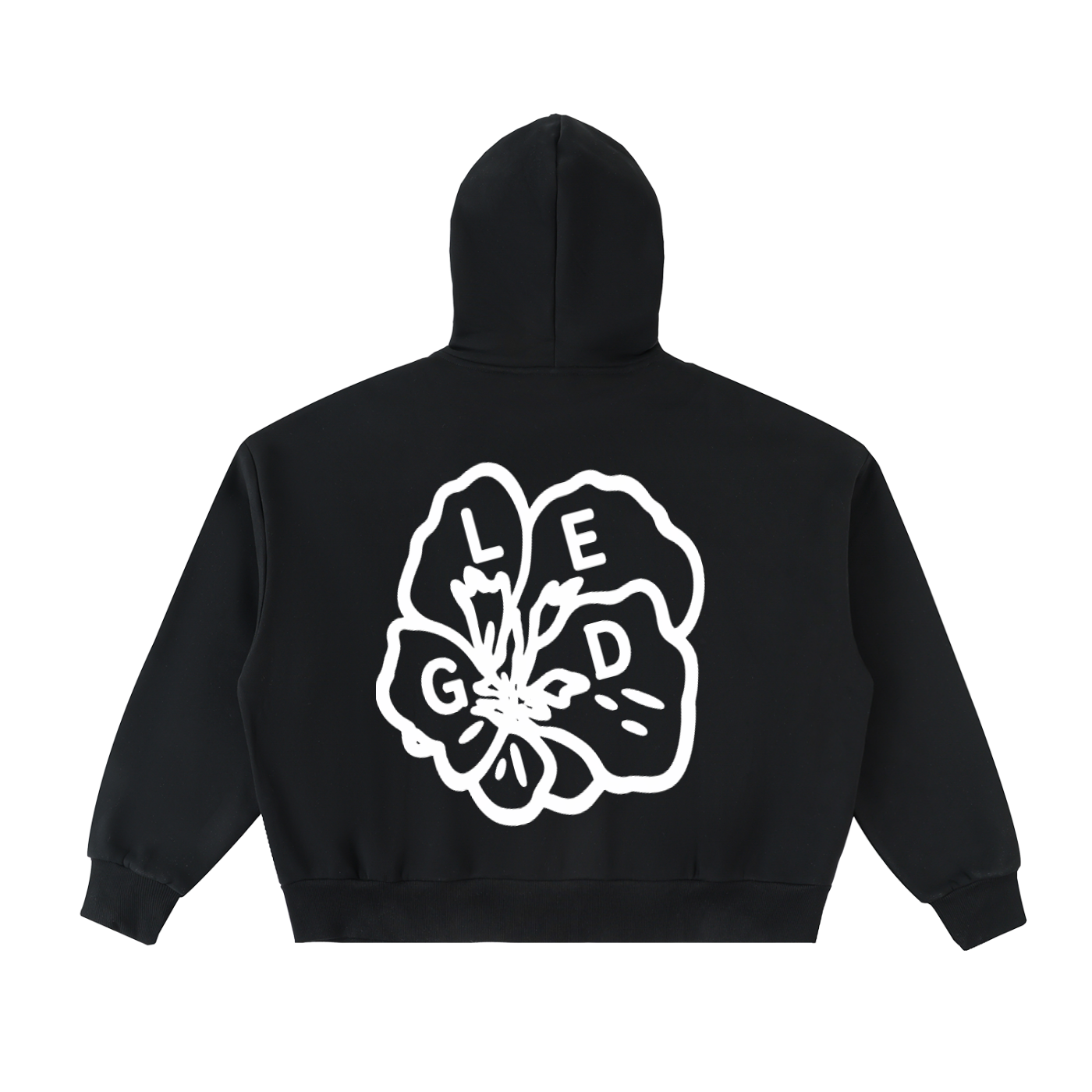 JPN FLOWER Fleeced Full-Zip Boxy Hoodie