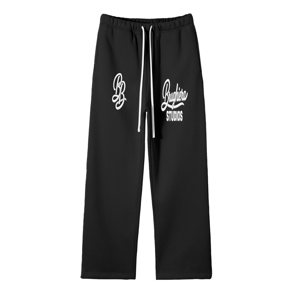 STUDIO Unisex Solid Color Fleece Straight Leg Pants