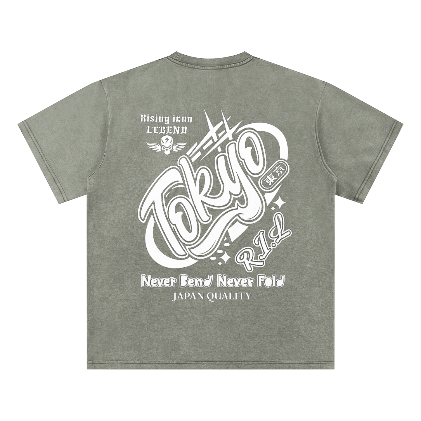 SAMURAI REBEL STAPLE Bamboo Slub Snow Washed T-Shirt