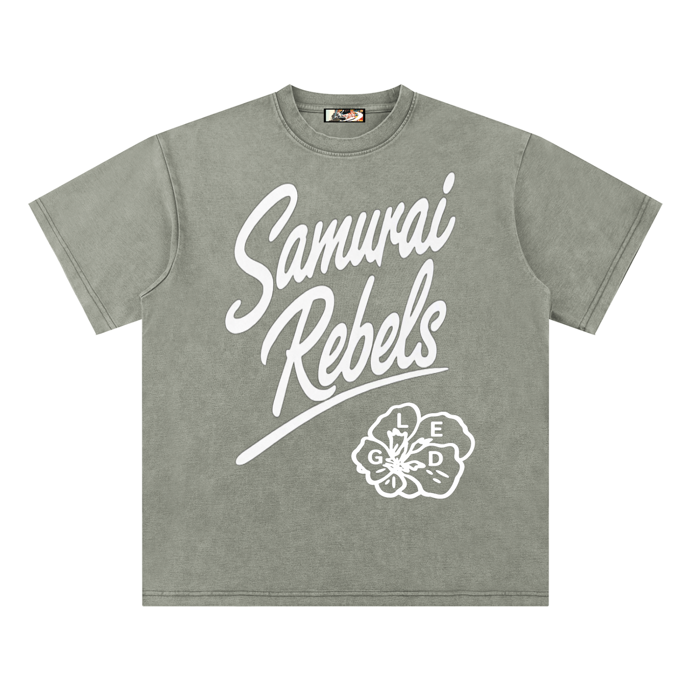 SAMURAI REBEL STAPLE Bamboo Slub Snow Washed T-Shirt