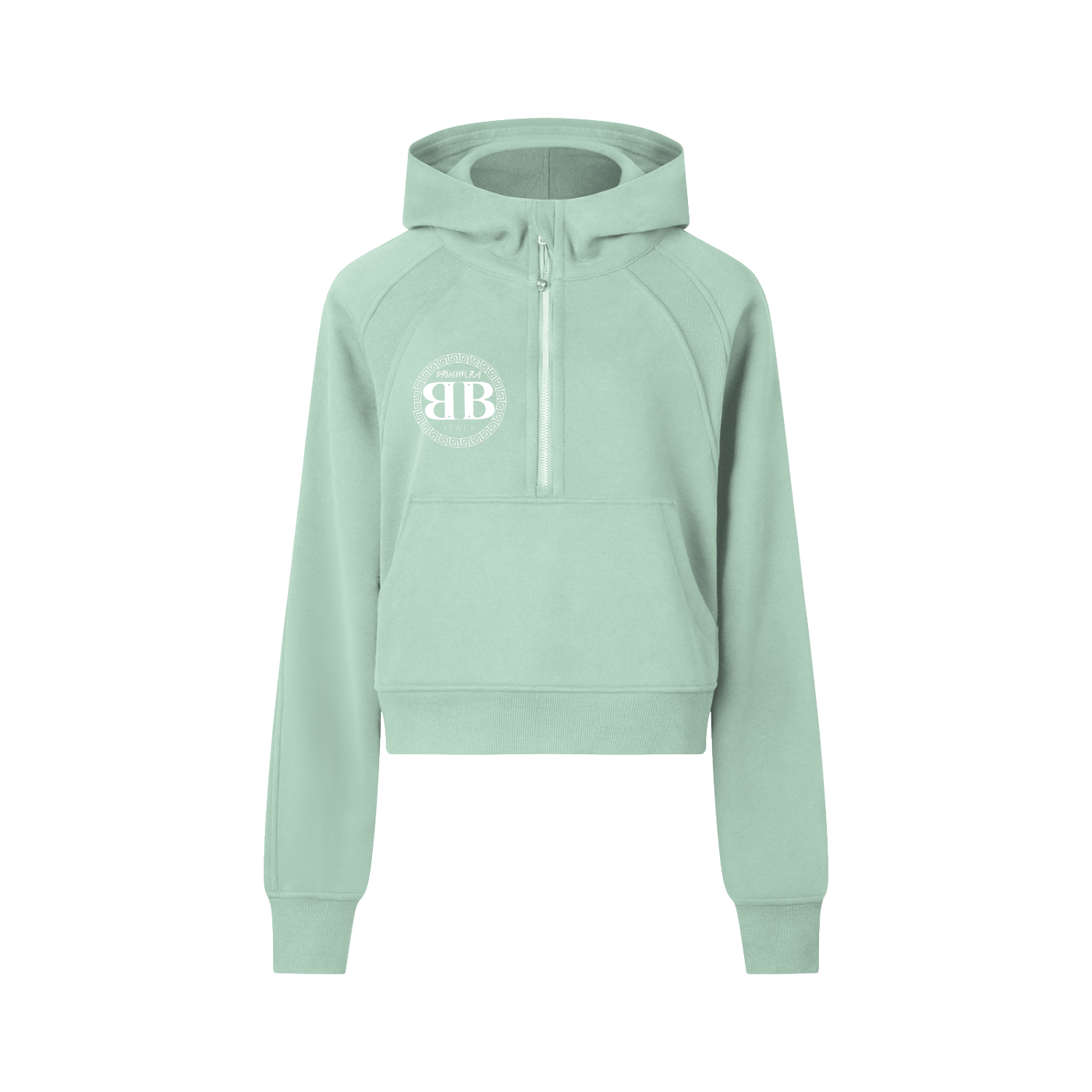 WOMEN Cropped Half-Zip Hoodie