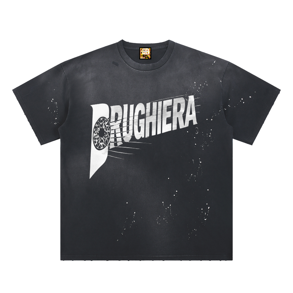 Hand-Frayed Sunfade Paint Splatter T-Shirt