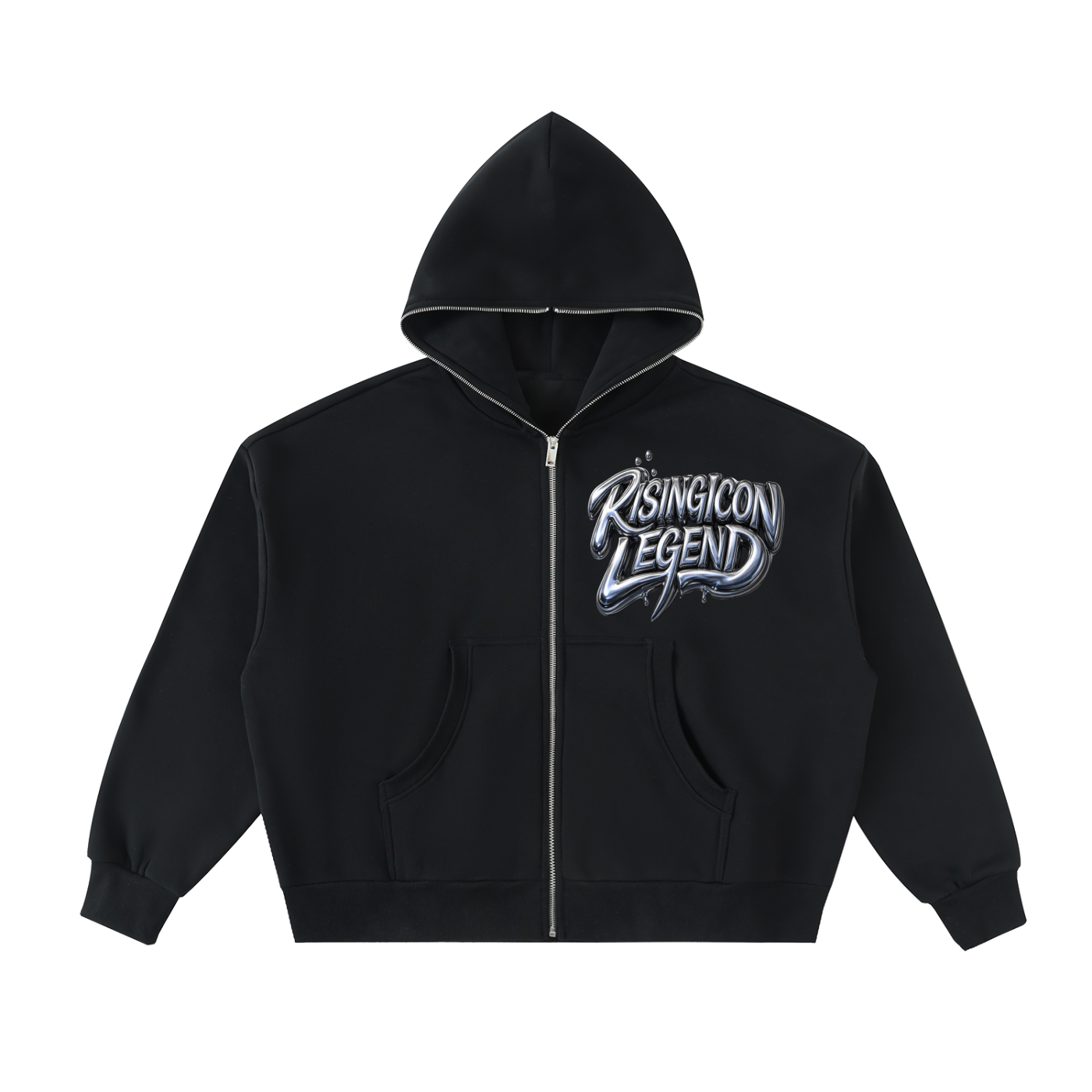 SURFER Fleeced Full-Zip Boxy Hoodie