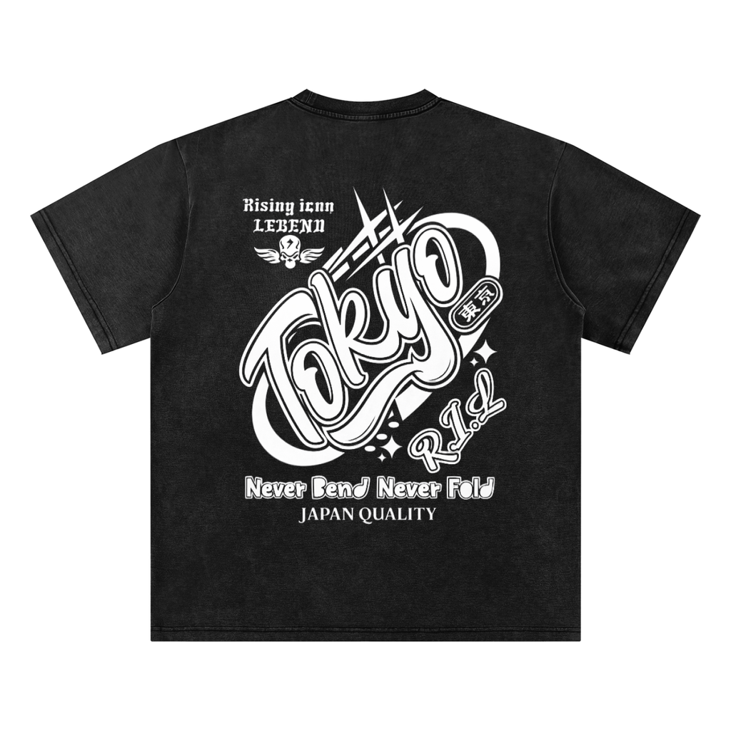 SAMURAI REBEL STAPLE Bamboo Slub Snow Washed T-Shirt