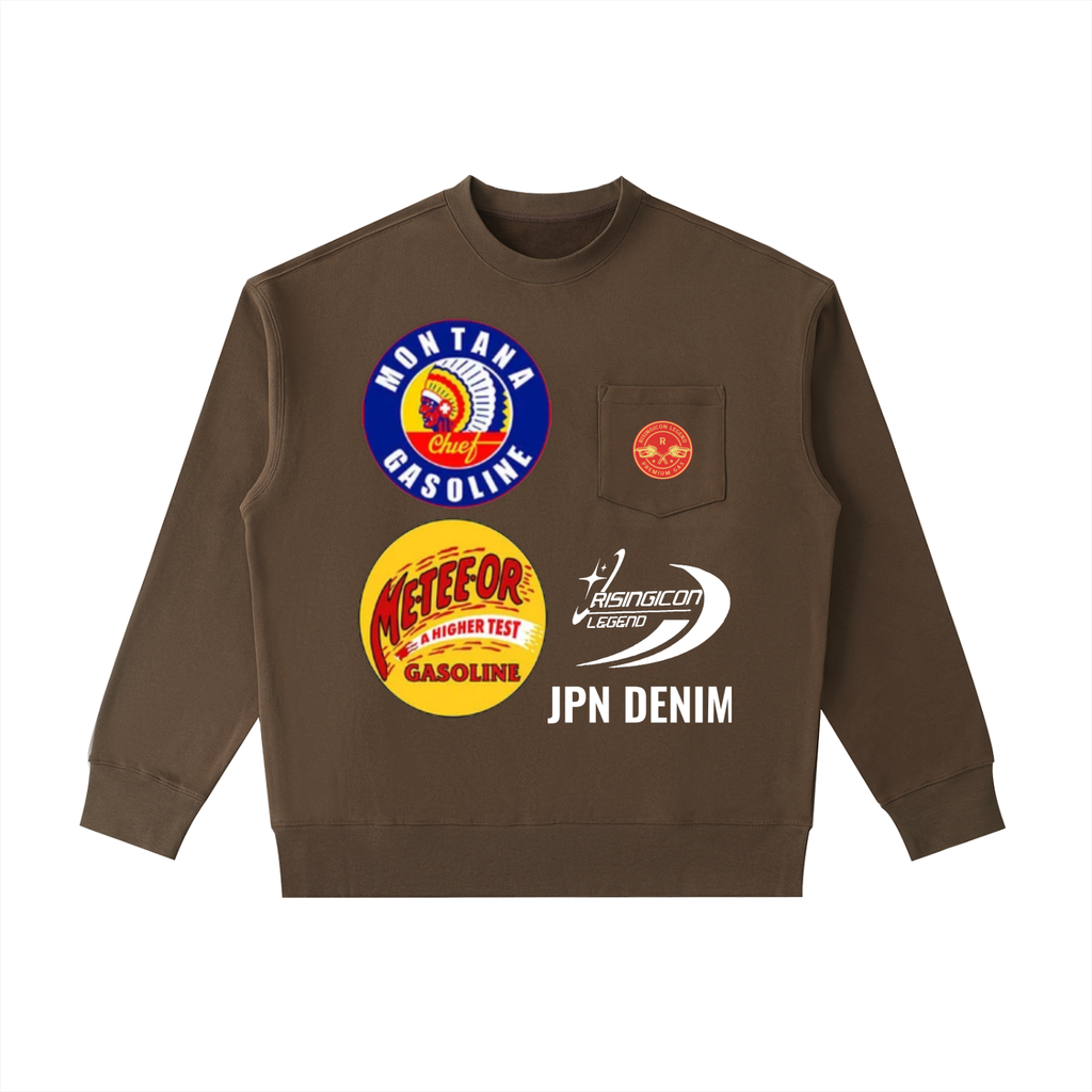 PREMIUM OCTANE Patch Pocket Crewneck Sweatshirt