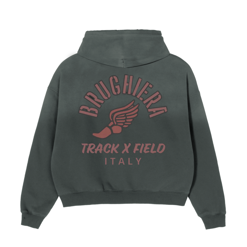 Track x Field Frayed Sunfade Boxy Fleece Hoodie