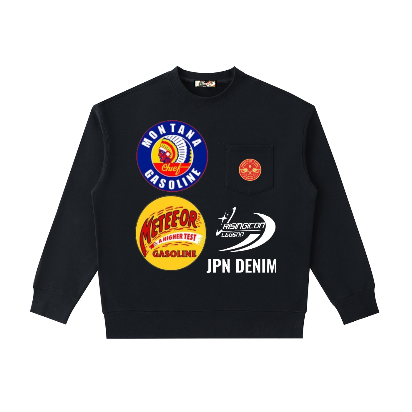 PREMIUM OCTANE Patch Pocket Crewneck Sweatshirt