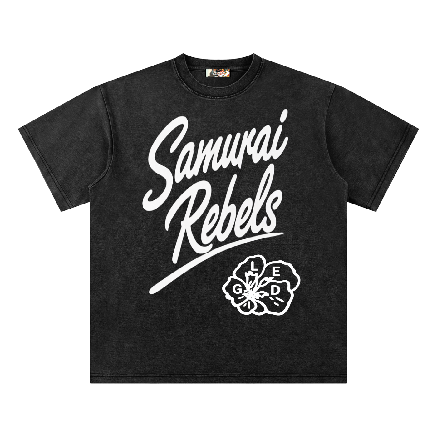SAMURAI REBEL STAPLE Bamboo Slub Snow Washed T-Shirt