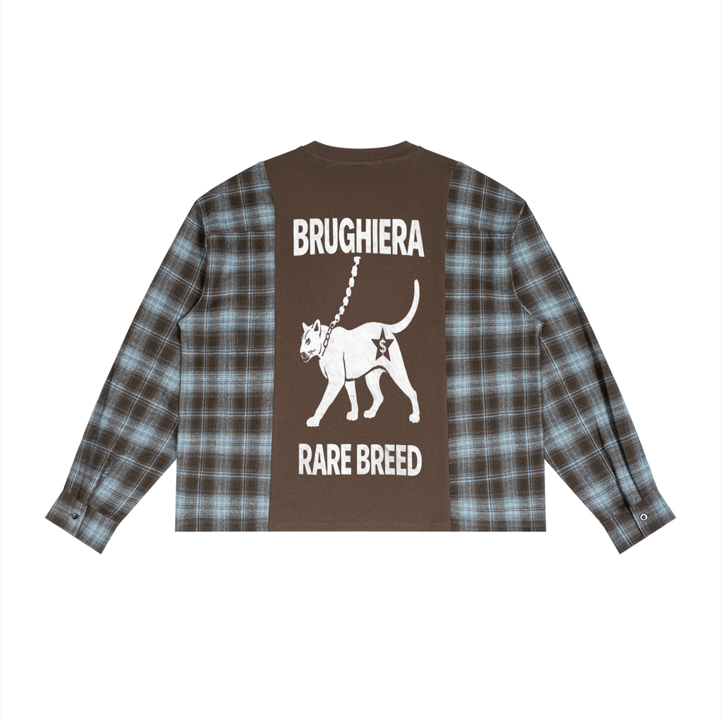BB Unisex Plaid Panel Long Sleeve T-Shirt