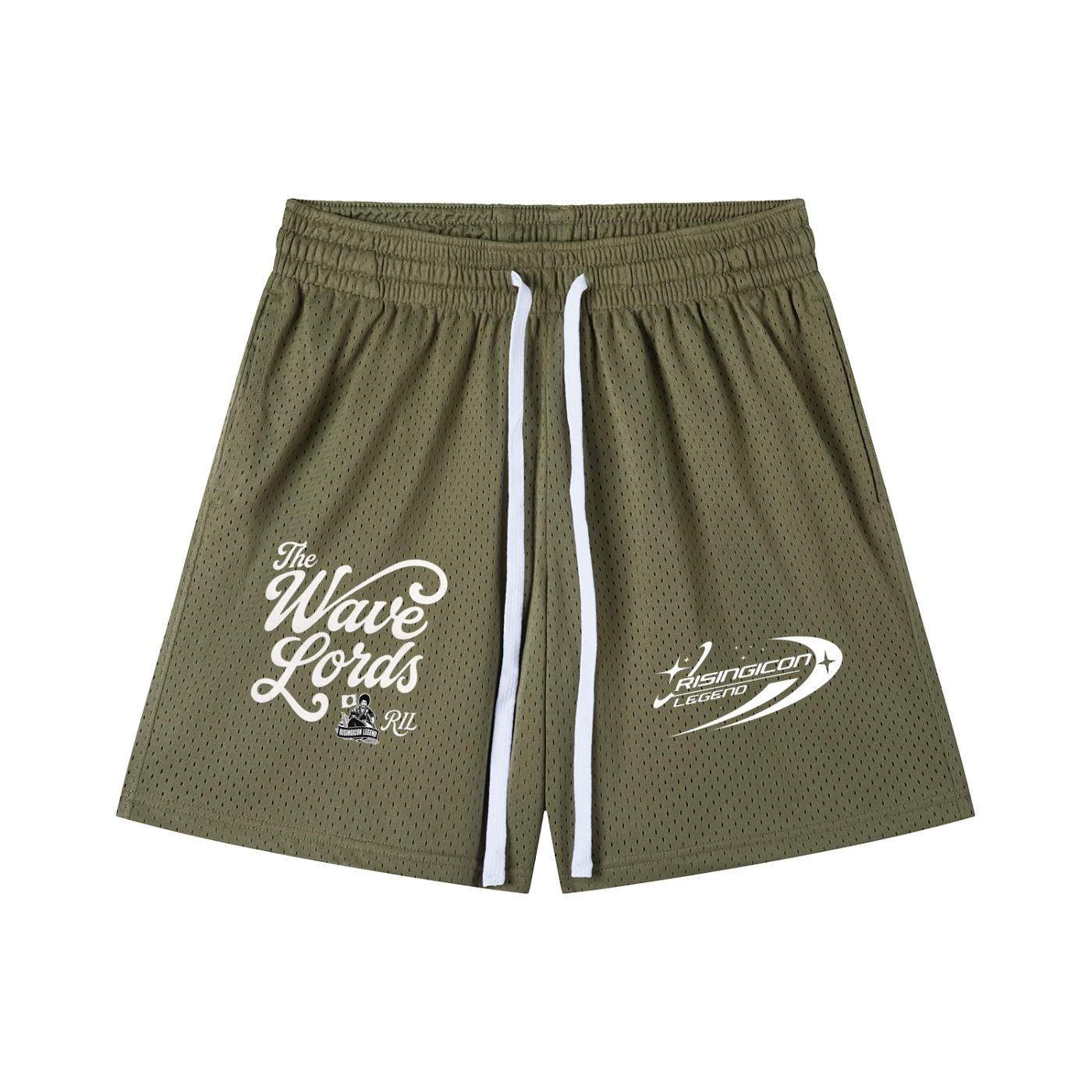 WAVE LORDS Mesh Drawstring Shorts